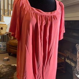 Loft peach square neck top. Size Large